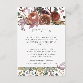 Butterum & Plum Wedding Guest Information Card Begleitkarte