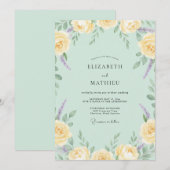 Butterweiche, Minzig-rosige Hochzeit Einladung (Vorne/Hinten)
