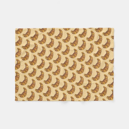 Buttery Croissant Crescent Französisch Frühstück K Fleecedecke (Vorderseite (Horizontal))