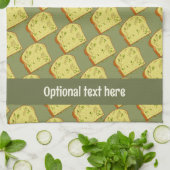 Buttery Knoblauch Brot mit Kräutern - Name / Text Geschirrtuch (Gefaltet)