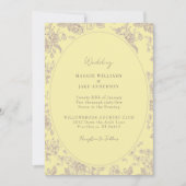 Buttery Yellow Chinoiserie Elegante Hochzeit Einladung (Vorderseite)