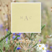 Buttery Yellow Monogram Wedding Cocktail