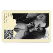 Buttery Yellow Paar Foto QR Code Hochzeit Magnet (Horizontal)