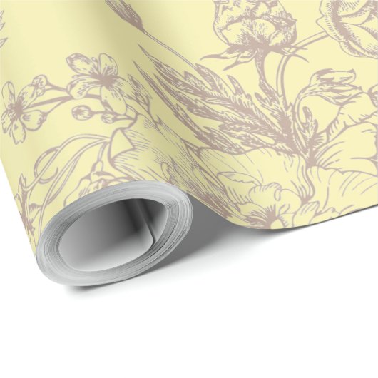 Butteryellow Chinoiserie-Geschenk Geschenkpapier (Rolleneckpunkt)