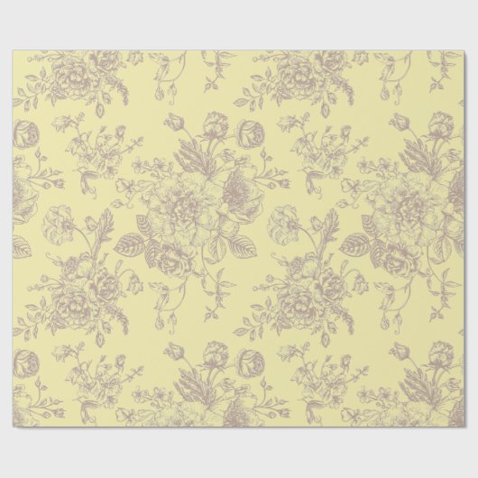 Butteryellow Chinoiserie-Geschenk Geschenkpapier (Flach)