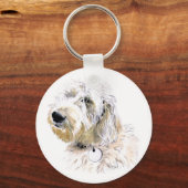 Buttet den Labradoodle-Schlüsselanhänger Schlüsselanhänger (Vorderseite)