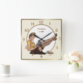 Button abbrechen - Bibrarian anpassen Quadratische Wanduhr (Zuhause)