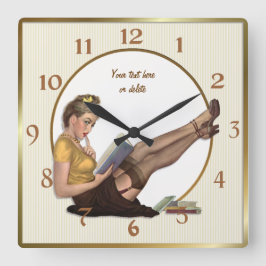 Button abbrechen - Bibrarian anpassen Quadratische Wanduhr