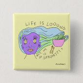 Button-Abzeichen | der Spaghetti-| quadratisches Button (Vorderseite)