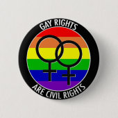 Button-Abzeichen - Gay Rights - Zivile Rechte Button (Vorderseite)