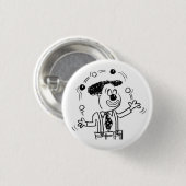 Button-Abzeichen mit Clown Juggler Juggler Button (Vorne & Hinten)