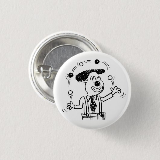 Button-Abzeichen mit Clown Juggler Juggler Button (Vorne & Hinten)