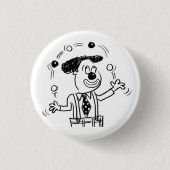 Button-Abzeichen mit Clown Juggler Juggler Button (Vorderseite)