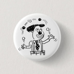 Button-Abzeichen mit Clown Juggler Juggler Button