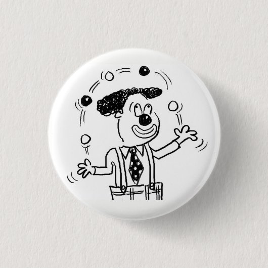 Button-Abzeichen mit Clown Juggler Juggler Button (Vorderseite)