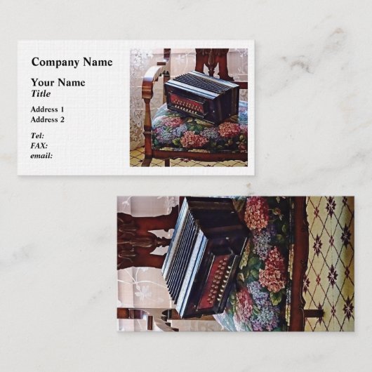 Button-Akkordeon auf dem Stuhl mit festem Sitz Visitenkarte (Vorne/Hinten)