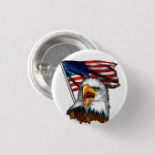 Button ~ American Eagle and U.S.A. Flag (Vorne & Hinten)