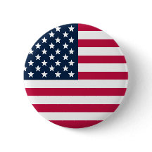 Button American Flag Round
