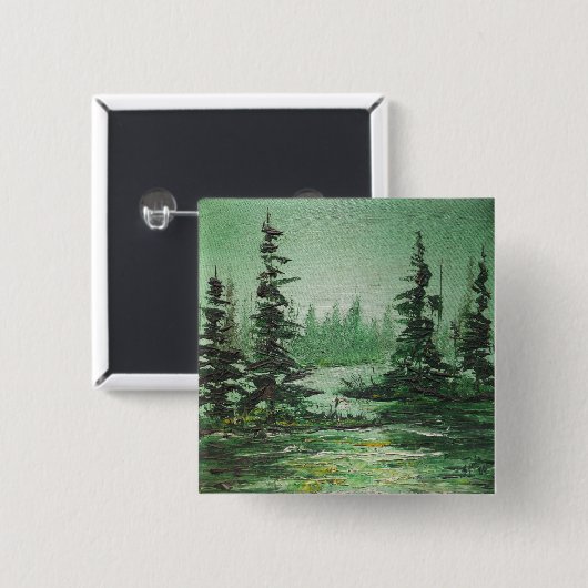 Button Ann Hayes Painting Green Forest (Vorne & Hinten)