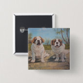 Button Ann Hayes Painting Two St Bernards (Vorne & Hinten)