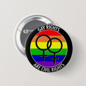 Button-Anstecker - Gay Rechte sind Bürgerrechte Button (Vorne & Hinten)