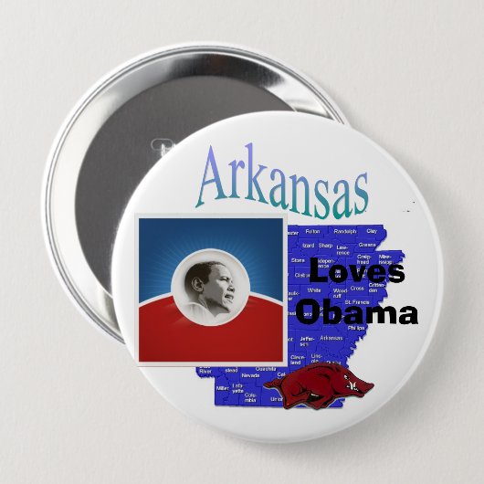Button Arkansas Obama (Vorne & Hinten)