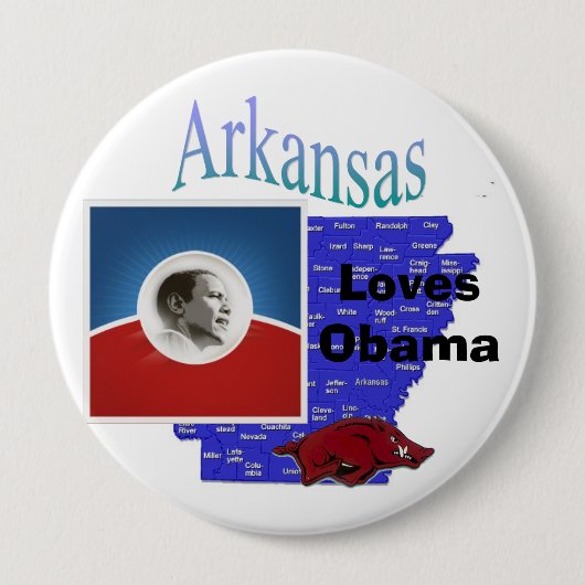Button Arkansas Obama (Vorderseite)