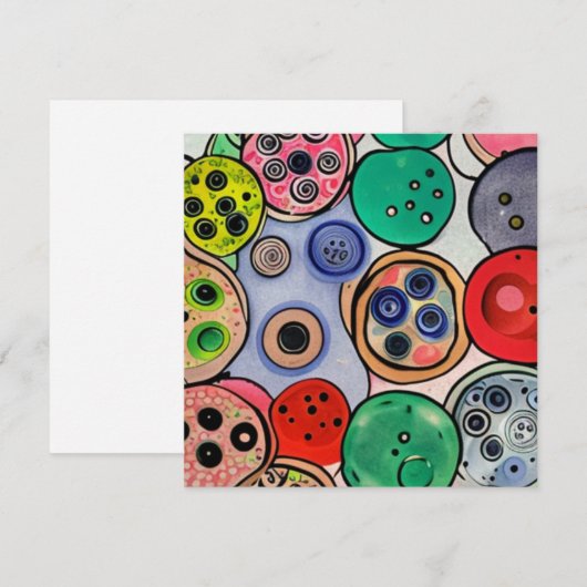 Button Art Feiertagskarte (Vorne/Hinten)