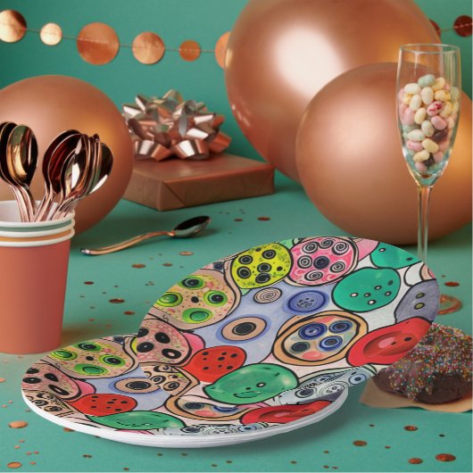 Button Art Pappteller (Multi)