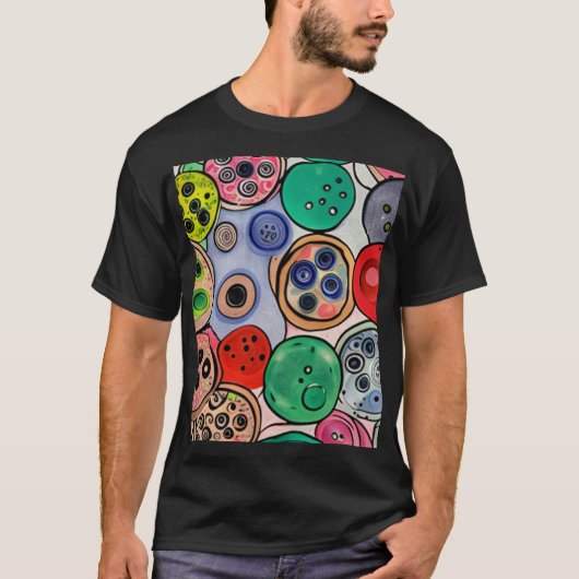 Button Art T-Shirt (Vorderseite)
