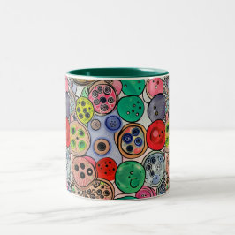 Button Art Zweifarbige Tasse