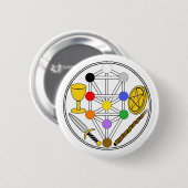 Button-Auf Abzeichen - zeremonielles Magick Button (Vorne & Hinten)