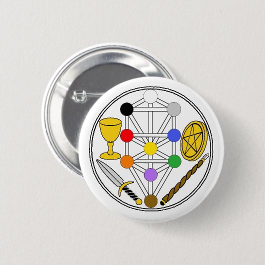 Button-Auf Abzeichen - zeremonielles Magick Button (Vorne & Hinten)