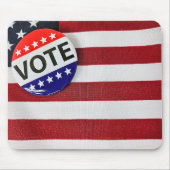 Button auf amerikanischer Flagge Mousepad (Vorne)