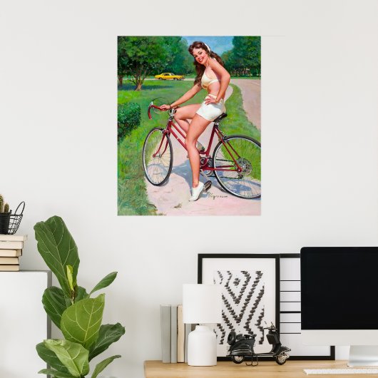 Button auf dem Fahrrad Poster (Heimbüro)