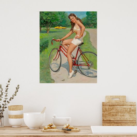 Button auf dem Fahrrad Poster (Küche)