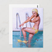 Button aufstehen postkarte (Vorne/Hinten)