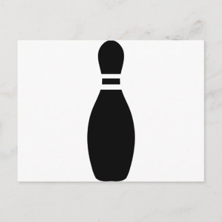 Button aus schwarzem Bowling Postkarte