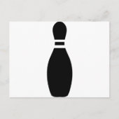 Button aus schwarzem Bowling Postkarte (Vorderseite)