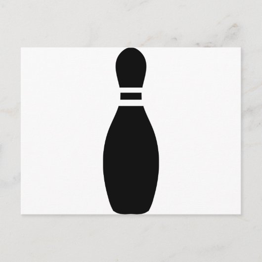 Button aus schwarzem Bowling Postkarte (Vorderseite)
