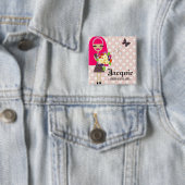 BUTTON-AUSTAUSCHBARES HAAR des MÄDCHEN-311-FLOWER Button (Beispiel)