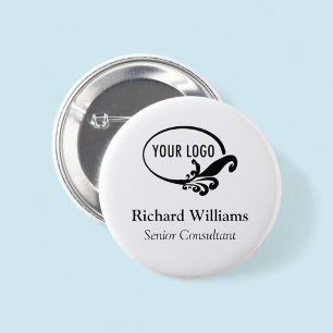 Button Back Button Business-Logo für das Round-Nam