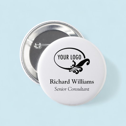 Button Back Button Business-Logo für das Round-Nam