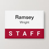 Button Back Name Abzeichen 3,5 Zoll dunkelrot (Vorderseite)