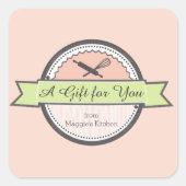 Button-Backen Quadratischer Aufkleber (Vorderseite)