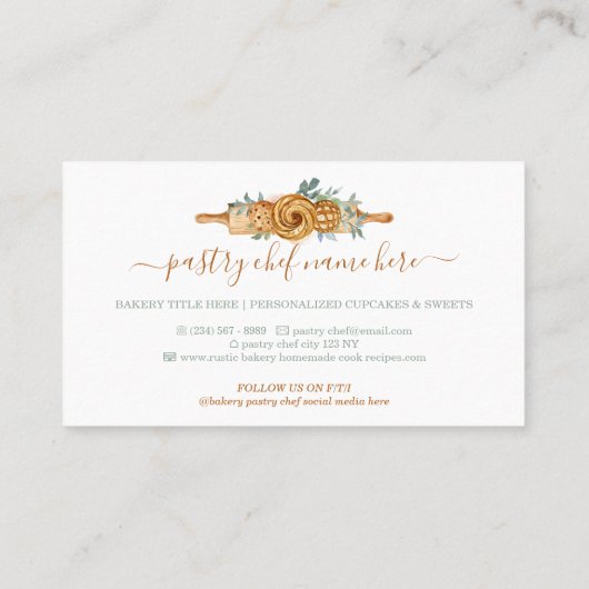 Button backen Süßigkeiten Kekse Visitenkarte (Rückseite)