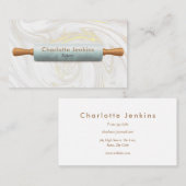 Button Bäckerei Konditorei Koch Marmor Wirbel Visitenkarte (Vorne/Hinten)