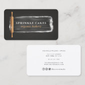 Button-Bäckerei-Visitenkarte aus Holz Visitenkarte (Vorne/Hinten)