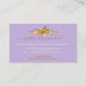 Button backery Backwaren Süßigkeiten Keks lila Visitenkarte (Rückseite)