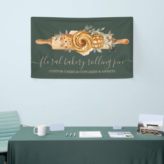 Button Backwaren Kekse Brot Salbei grün Banner (Messeveranstaltung)